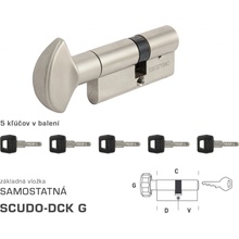 AGB - Vložka SCUDO DCK S G obojstranná cylindrická vložka 35+30 mm + 5x kľúč, NIM Nikel matný