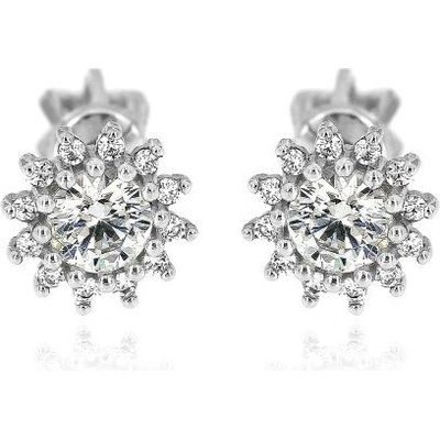 Zlatnictví U Kostela zlaté náušnice bílé kytičky 2230bb