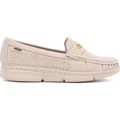 Goodin Komfortní dámské světle béžové mokasíny bez podpatku