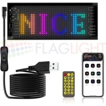 LED Matrix Panel ► Гъвкав Водоустойчив Програмируем Екран за Автомобили IP65 20 х 64 pxl 10 x 35 см (0972)