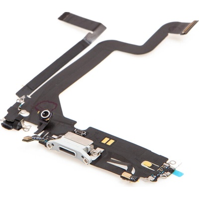 AppleMix Napájací a dátový konektor s flex káblom + mikrofóny pre Apple iPhone 14 Pro Max - strieborný - kvalita A+