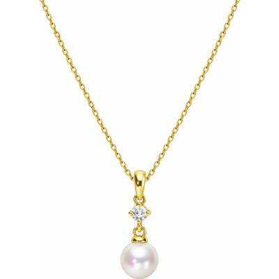 Zlaton Řetízek žluté zlato anker s perlou a diamanty N23062603470