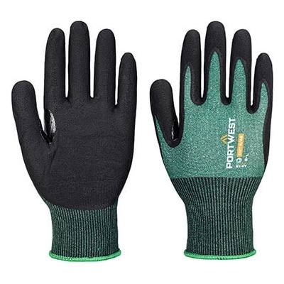 Portwest sg grip15 eco ap15 / Нитрилни ръкавици, 12 броя в опаковка - черно/зелено m (ap15e8rm)