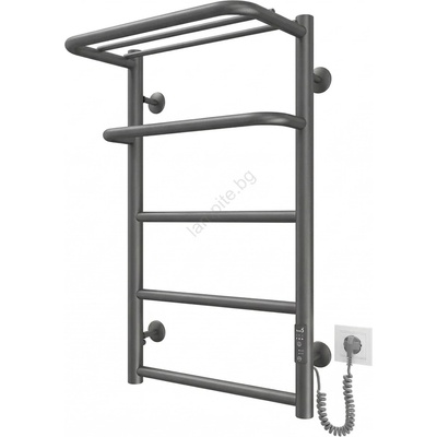 Mario Radiators Стълбовиден радиатор за баня HOTEL 75W/230V 66x42 cm, неръждаема стомана/антрацит, дясно изпълнение (MR0070)