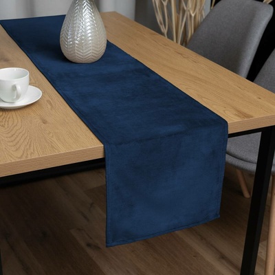 Biante Sametový běhoun Velvet Premium SVP-029 Námořnická modrá 35x140 cm