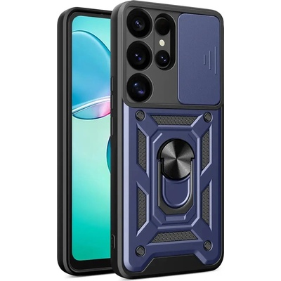 HQWear Hybrid Armor Camshield с капак на камерата и метален пръстен за Samsung Galaxy S25 Ultra - син (5907769368370)