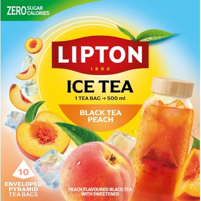 Lipton Ice Tea ledový černý čaj broskev 10 sáčků