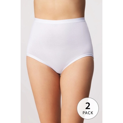 Cotonella 2 pack klasických vyšších nohavičiek Erica biela