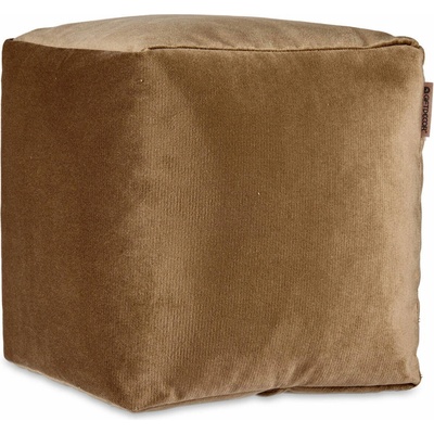 Giftdecor Sametový taburet, 30 x 30 cm, hnědý