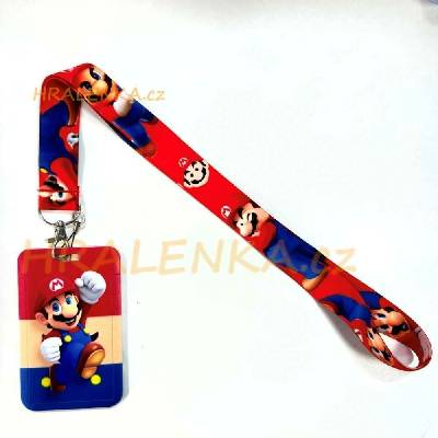 Šňůrka na krk s cedulkou Super Mario