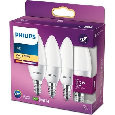 Philips SADA 3x LED žiarovka B35 E14/4W/230V 2700K P5098