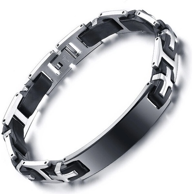 Talitha Мъжка гривна с кръстове и плочка за гравиране