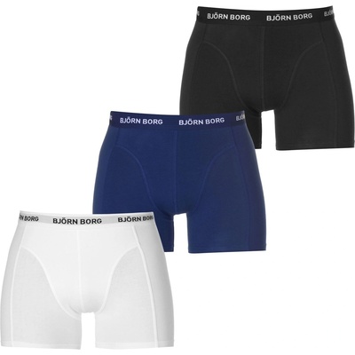 Bjorn Borg Боксерки Bjorn Borg 3 Pack Solid Boxer Shorts - Blk/Wht/Nvy