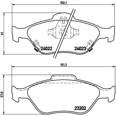 BREMBO Sada brzdových platničiek kotúčovej brzdy P83085