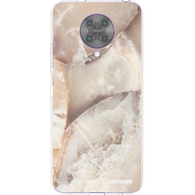 Púzdro Picasee silikónové Xiaomi Poco F2 Pro - Cream marble čiré