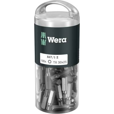 Wera 867/1 Z (100xTX30/25) DIY Box TORX-Bits 867/1 Z TORX® DIY 100 SiS Bit TX Pohon (skrutkovač): 1/4 (6,3 mm) Typ zakončenia: TX TX 30 25 mm; 867/1 Z (100xTX30/25) DIY Box TORX-Bits