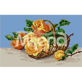 Milena Style Жълти рози - гоблен със схема конци Ariadna 1: 4