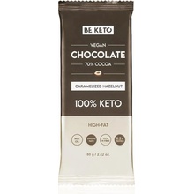 BeKeto KETO VEGAN ČOKOLÁDA 70% S MCT OLEJEM Lieskové orechy 80 g