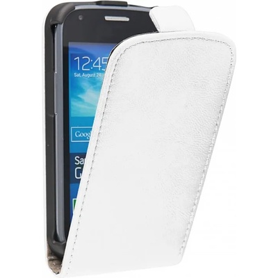 Samsung Кожен Flip калъф за Samsung Galaxy S7580 Trend Plus С БЕЗПЛАТЕН ПРОТЕКТОР ЗА ДИСПЛЕЙ (FlapSGTrendPluswhite)