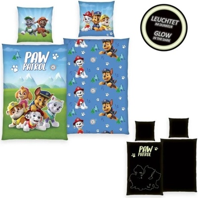 Herding Obojstranné svietiace bavlna obliečky PAW PATROL 140x200 70x90