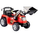 Mamido elektrický traktor Power s radlicou červená