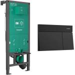 Hansgrohe Казанче за вграждане Hansgrohe iFrame 112 см за конзолна тоалетна чиния и бутон iFrame Element E, матово черно (01022180+66003670)