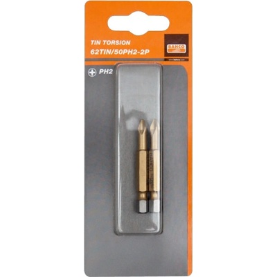 Bit TiN pro šroub s drážkou PH 50mm baleno po 2 ks BAHCO 62TIN/50PH1-2P