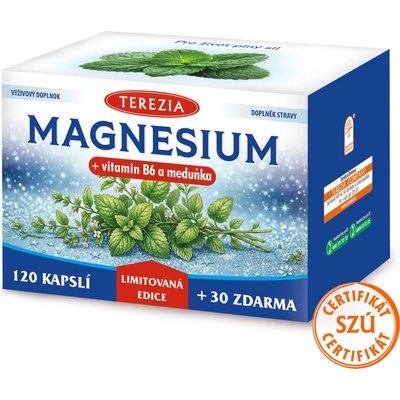 TEREZIA MAGNESIUM + vitamin B6 a meduňka Limitovaná edice 120 + 30 kapslí