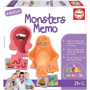 Educa Детски пъзел Educa от 40 части - Мемо чудовища, игра с карти (EDU18126) - ozone