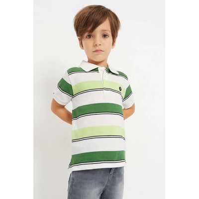 MAYORAL Детска памучна тениска с яка Mayoral в зелено с десен (3153.5E.MINI)