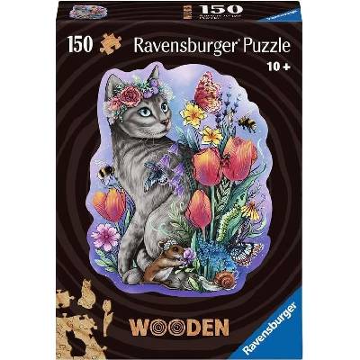 Ravensburger Дървен пъзел Ravensburger от 150 части - Пролетно коте (12000757)
