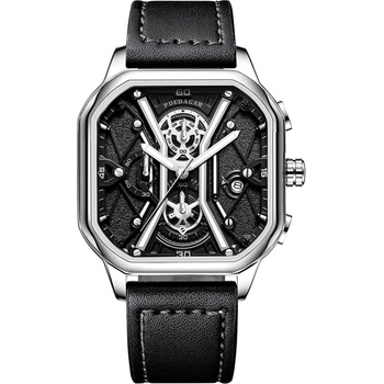 Poedagar Часовник poedagar ge-35013 - Черен / Сребърен kp35013 (ge-35013)