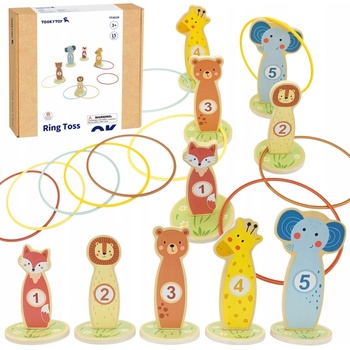 Tooky toy Drevený terč a zvieratká 15 ks