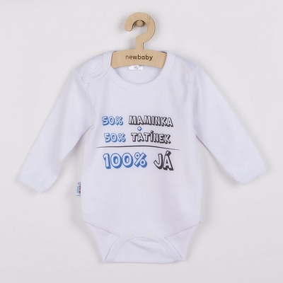 NEW BABY Body s potiskem New Baby 50% MAMINKA + % TATÍNEK %50 JÁ modré