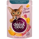 Delickcious Adult cat Strips s kačacou a tekvicou v krémovej polievke 85 g
