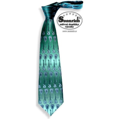 Soonrich kravata zelená kytara kor049