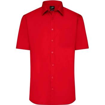 James & Nicholson pánská košile s krátkým rukávem JN680 tomato