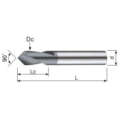 OSL Nc navrtávák tvrdokovový 90° 10,00x25x75 altixn, 48hrc