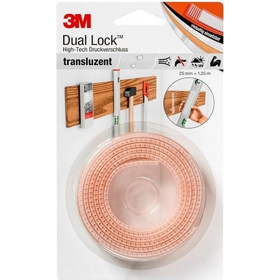 3M Dual Lock Samolepiaci suchý zips v blistri 25 mm × 1,25 m transparentný SJ3560