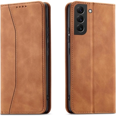 HQWear Калъф с отделение за карти HQWear Magnet Fancy Case за Samsung Galaxy S23 Plus, кафяв (9145576271506)