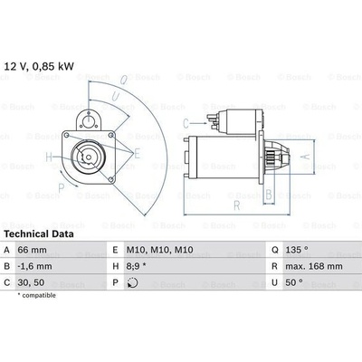 BOSCH Startér 0986021051