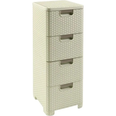 Keter Кремав пластмасов висок шкаф за баня 33x79 cm Rattan - Curver (209907)