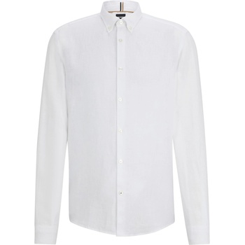 HUGO BOSS Риза с дълъг ръкав Boss Men's Liam Long Sleeve Oxford Shirt - White