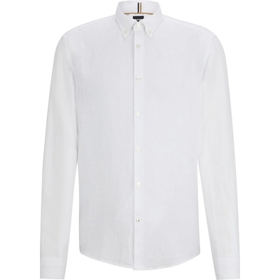 HUGO BOSS Риза с дълъг ръкав Boss Men's Liam Long Sleeve Oxford Shirt - White