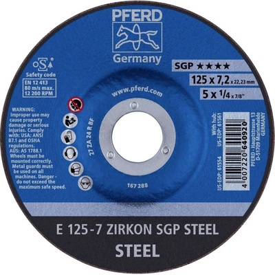 Pferd E 125-7 Brúsny kotúč lomený 125 x 22.23 mm 62212737 10 ks