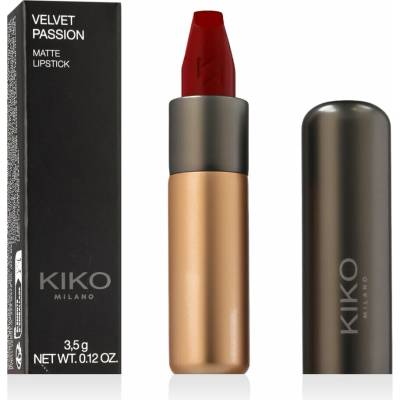 KIKO Milano Velvet Passion krémový rúž s matným efektom 345 Lacquer Red 3,5 g