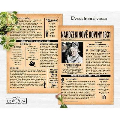 Narozeninové noviny 1931 – jednostranné až čtyřstranné