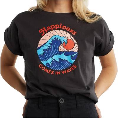 DEDICATED Дамска тениска DEDICATED Women's Visby Happiness T-shirt - Charcoal (116-5939-0413)