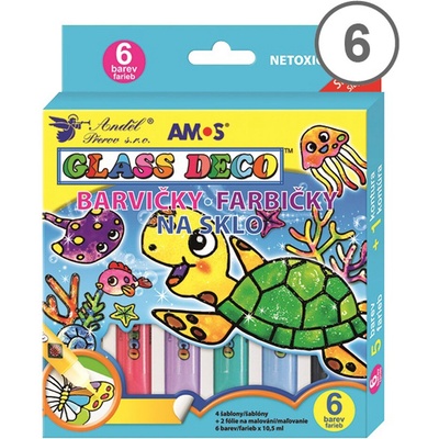 Slupovací barvy na sklo glass deco AMOS 6x10,5 ml – Zbozi.Blesk.cz