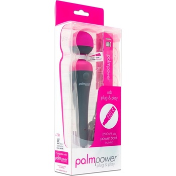 Image 1 of PalmPower Wand - мощен масажор вибратор с powerbank (розово-сив)